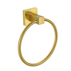 FORIOUS Bathroom Towel Ring Wall Mounted In Gold