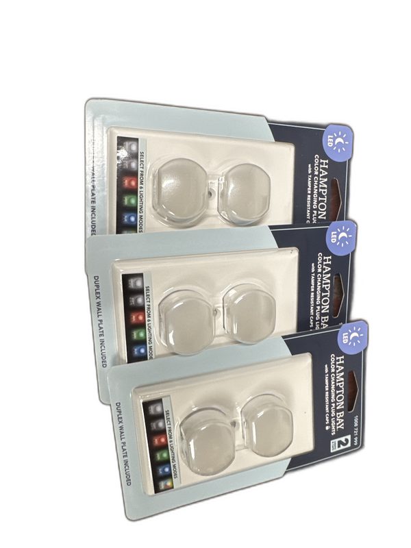 Hampton Bay 1-Gang Duplex Wall Plate with 2 Color Changing Plug Lights (3PK) - Image 12