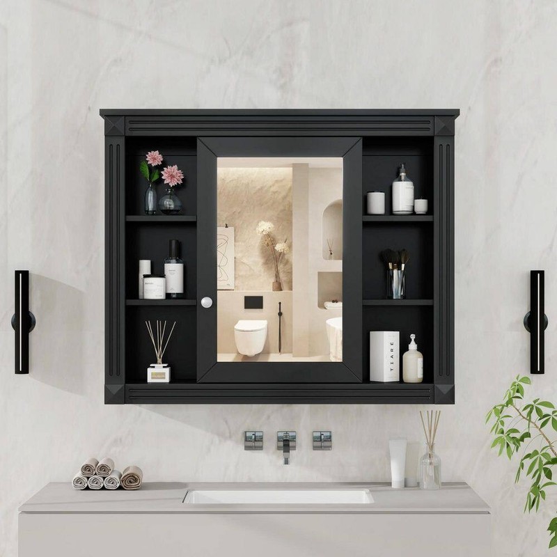 Dimakai 35"x28.7" Bathroom Medicine Cabinet w/ Mirror & 5 Adjustable Shelves - Image 6
