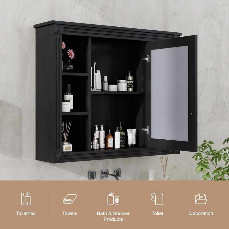 Dimakai 35"x28.7" Bathroom Medicine Cabinet w/ Mirror & 5 Adjustable Shelves - Image 8