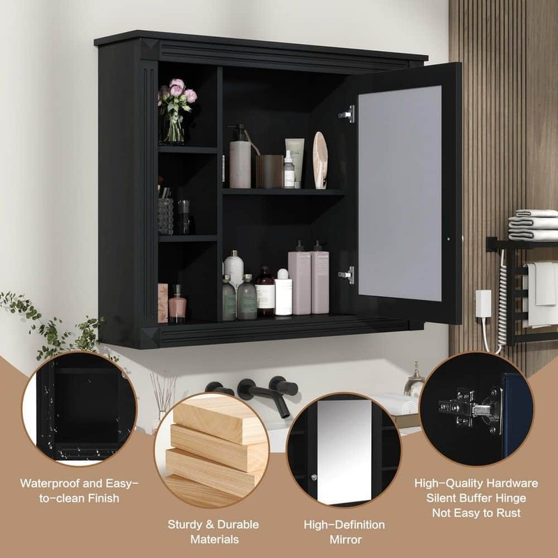 Dimakai 35"x28.7" Bathroom Medicine Cabinet w/ Mirror & 5 Adjustable Shelves - Image 9