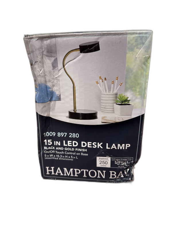 Hampton Bay 15 in. Matte Black LED Lamp with Adjustable Lamp Head - Image 8