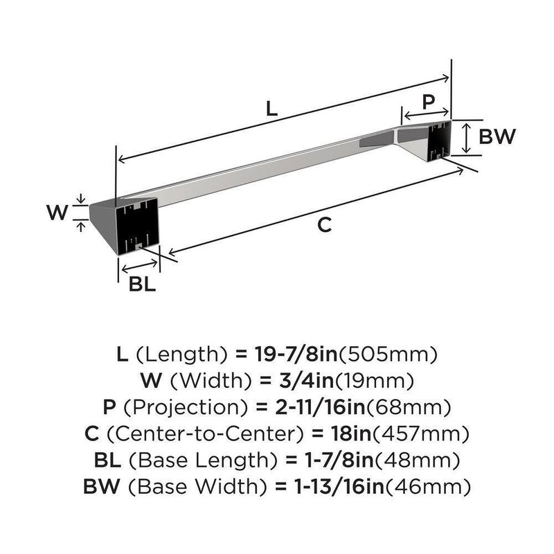 Amerock Blackrock 18 in. (457 mm) L Towel Bar in Chrome - Image 6