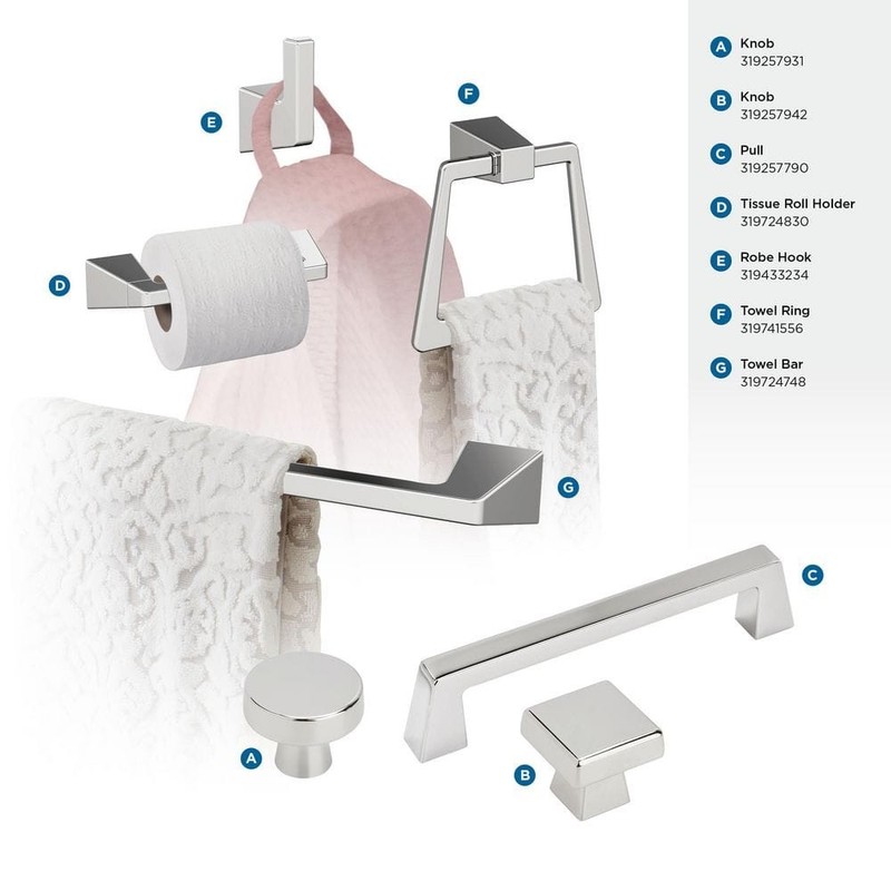 Amerock Blackrock 18 in. (457 mm) L Towel Bar in Chrome - Image 10