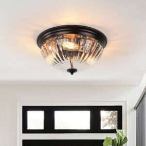 HUOKU Seta 3-Light 16.7" Oil Rubbed Bronze Flush Mount Ceiling Light Fixture