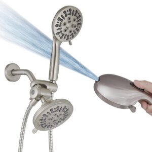 BWE Brushed Nickel 9-Spray Handheld Shower Head Faucet 1.8 GPM Adjustable