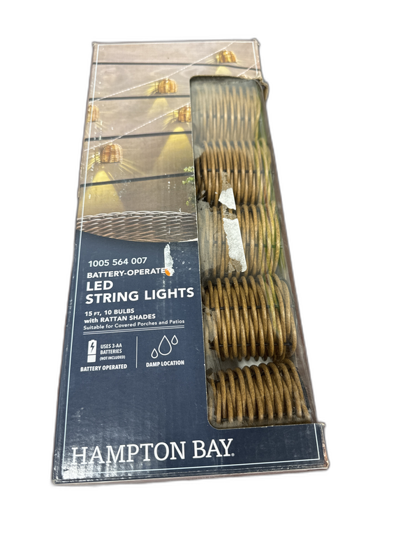 Hampton Bay Indoor/Outdoor 15.4 ft. 10-Light Brown Battery Powered Bell-Shaped - Image 9