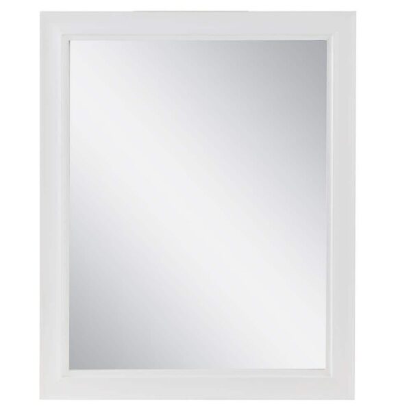 Glacier Bay Candlesby 22"x27" White Wood Framed Bathroom Vanity Wall Mirror