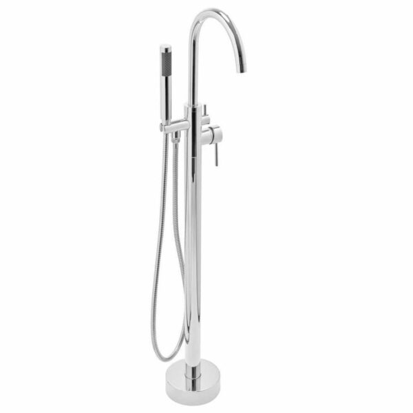 AKDY Chrome Freestanding Tub Filler Faucet Single Handle w/ Hand Shower