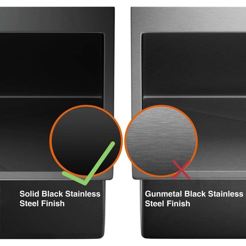 Glacier Bay 33" Black Stainless Steel Workstation Sink Drop-In Single Bowl - Image 8