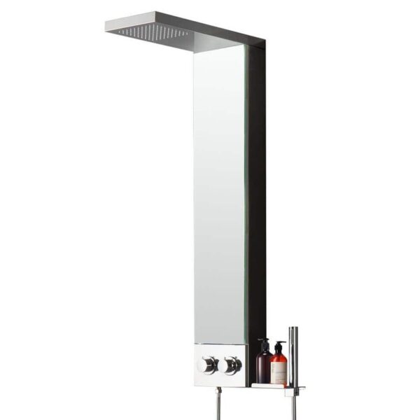 BWE Polished Chrome Rainfall Glass Shower System w/ Waterfall Head & Wand