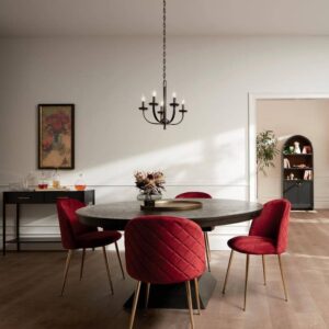 KICHLER Kennewick 18 in. 5-Light Black Traditional Candle Circle Chandelier