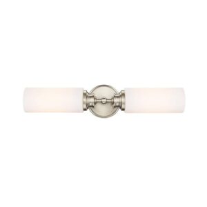 Millennium Lighting 5 in. 2-Light Modern Gold Sconce with Opal White Glass