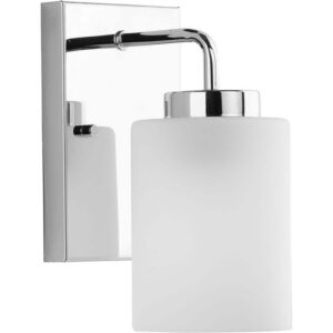 Progress Lighting Merry 1-Light Polished Chrome Etched Glass Bath Vanity Light