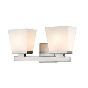 Z-Lite Astor 16" 2-Light Brushed Nickel Vanity Light w/Etched Opal Glass Shades