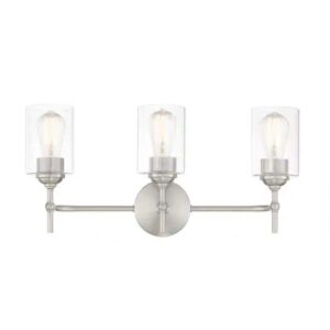 Hampton Bay Ayelen 22 in. 3-Light Brushed Nickel Modern Bathroom Vanity Light