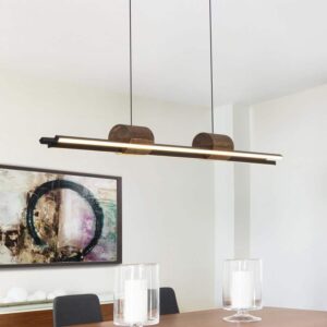 EDISLIVE Iris 3-Light 43.3" LED Linear Chandelier Black Kitchen Island Pendant