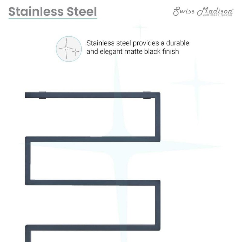 Swiss Madison Voltaire 5-Bar Electric Towel Warmer in Matte Black - Image 3