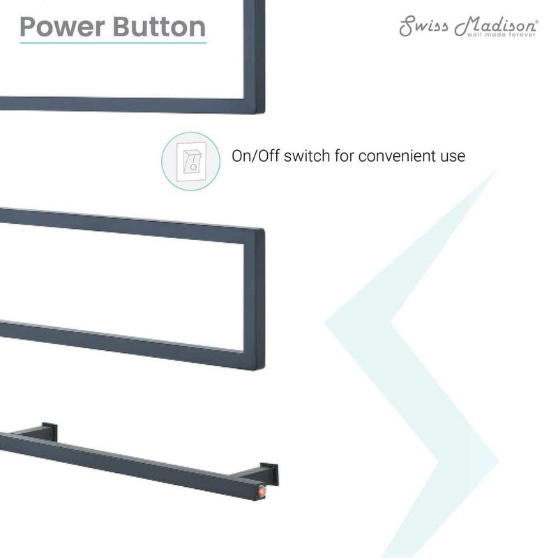 Swiss Madison Voltaire 5-Bar Electric Towel Warmer in Matte Black - Image 4