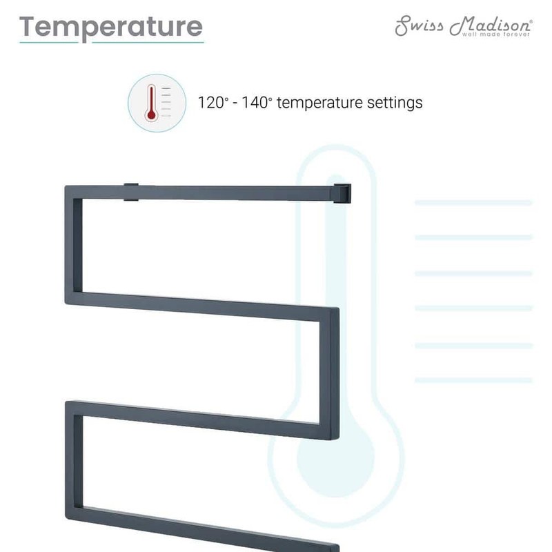 Swiss Madison Voltaire 5-Bar Electric Towel Warmer in Matte Black - Image 5