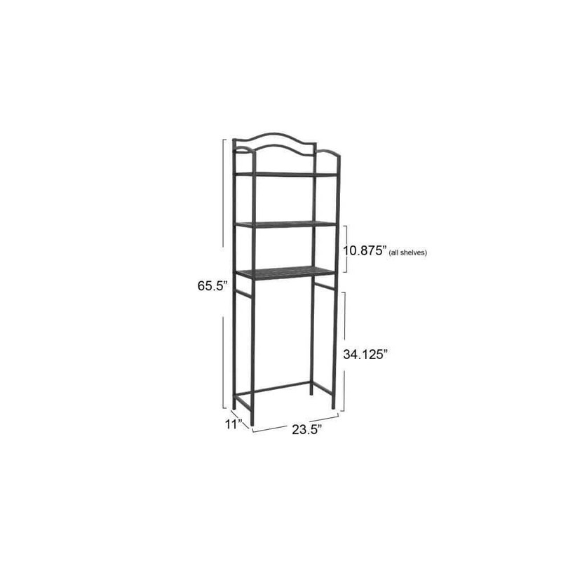 HOUSEHOLD 68" Black Metal 3-Tier Over the Toilet Bathroom Storage Rack - Image 6