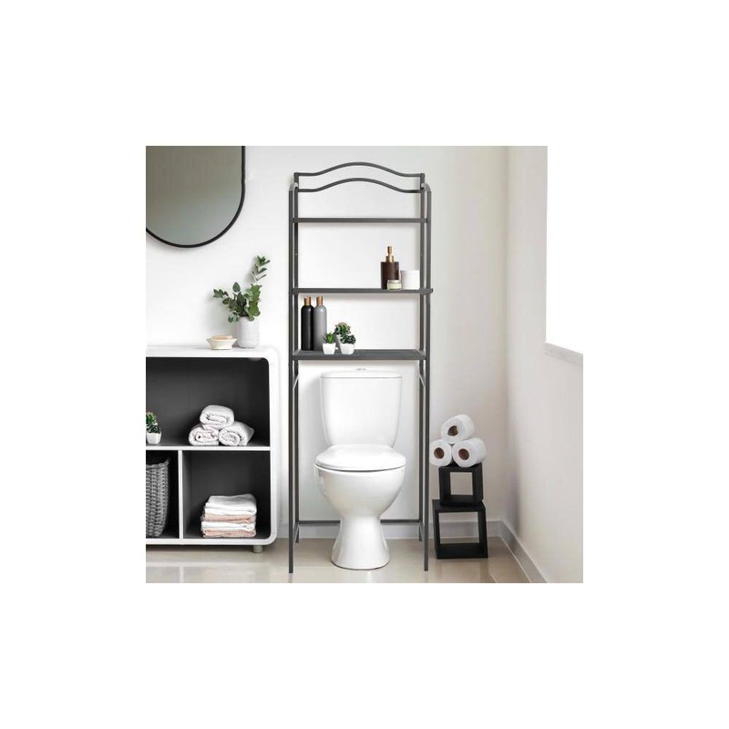 HOUSEHOLD 68" Black Metal 3-Tier Over the Toilet Bathroom Storage Rack - Image 7