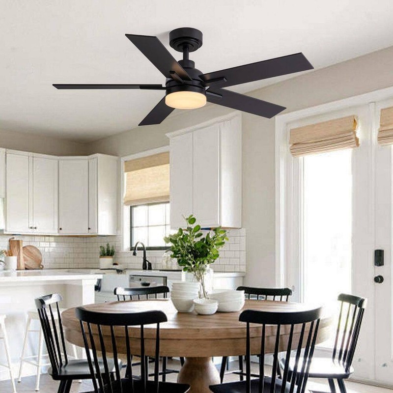 ANTOINE 44" Modern Smart Black Ceiling Fan w/ Dimmable LED Light & App Remote - Image 9