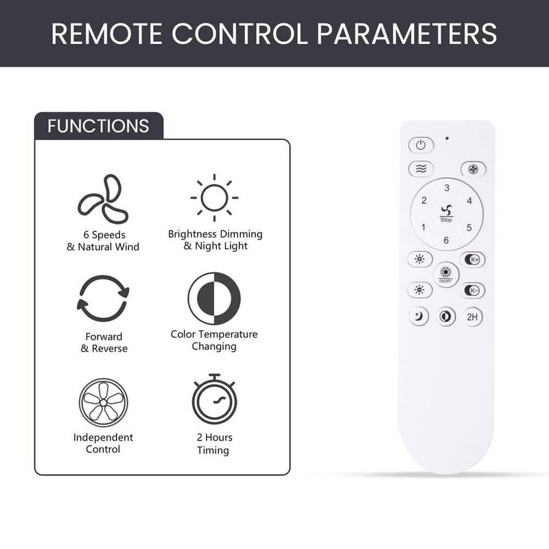 ANTOINE 44" Modern Smart Black Ceiling Fan w/ Dimmable LED Light & App Remote - Image 10