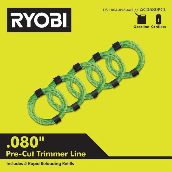 RYOBI 0.080 in. x 16 ft. Pre-Cut Spiral Line (5-Pack)