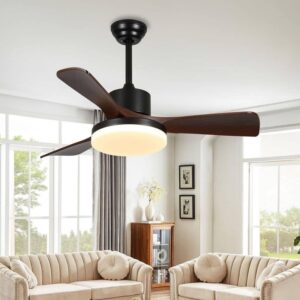 Byteany 42 in. Smart Indoor Black Ceiling Fan w/ Light Remote DC Motor 3 Blades