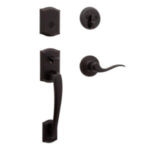 Kwikset Prescott Venetian Bronze Entry Door Handleset Tustin Handle SmartKey