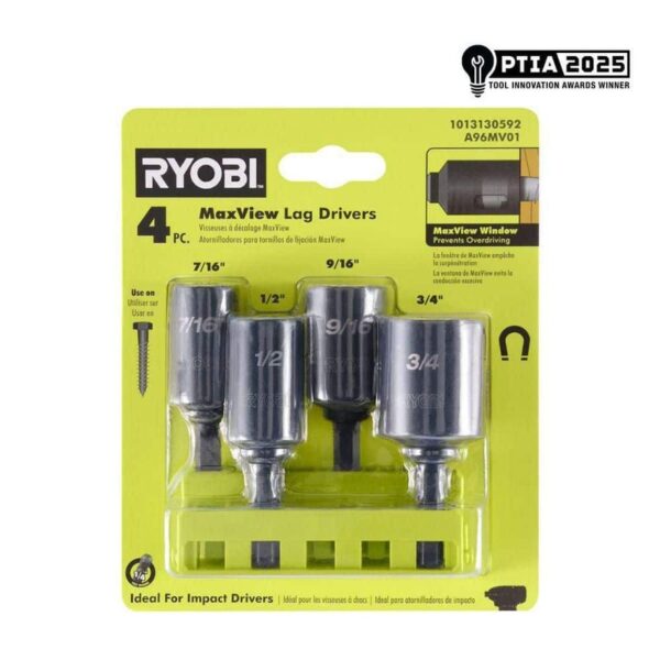 RYOBI MaxView Lag Driver Set (4-Piece)