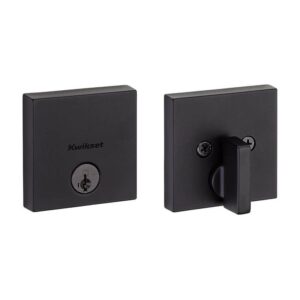 Kwikset Downtown Low Profile Iron Black Square Single Cylinder Contemporary