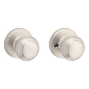 Kwikset Cove Satin Nickel Passage Door Knob for Hall or Closet Microban