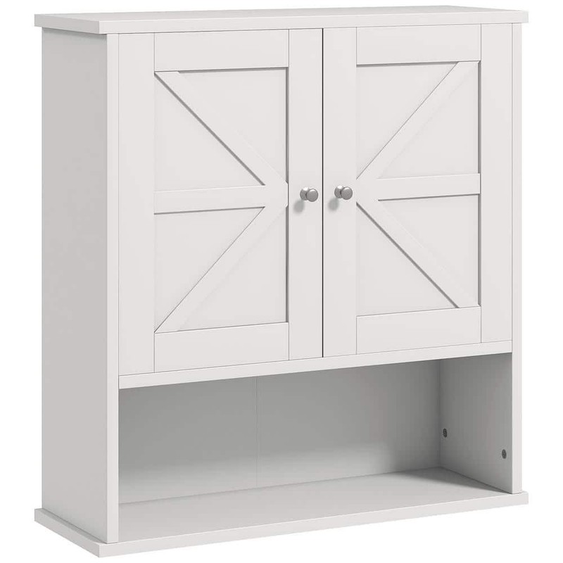 Tileon 23x24 in. Farmhouse White Surface Mount Medicine Cabinet w/ Shelf - Image 2