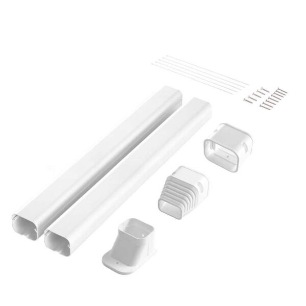 Mini Split Line Set Cover 3 in. x 7.4 ft PVC Decorative AC Pipe Cover w/2 Ducts