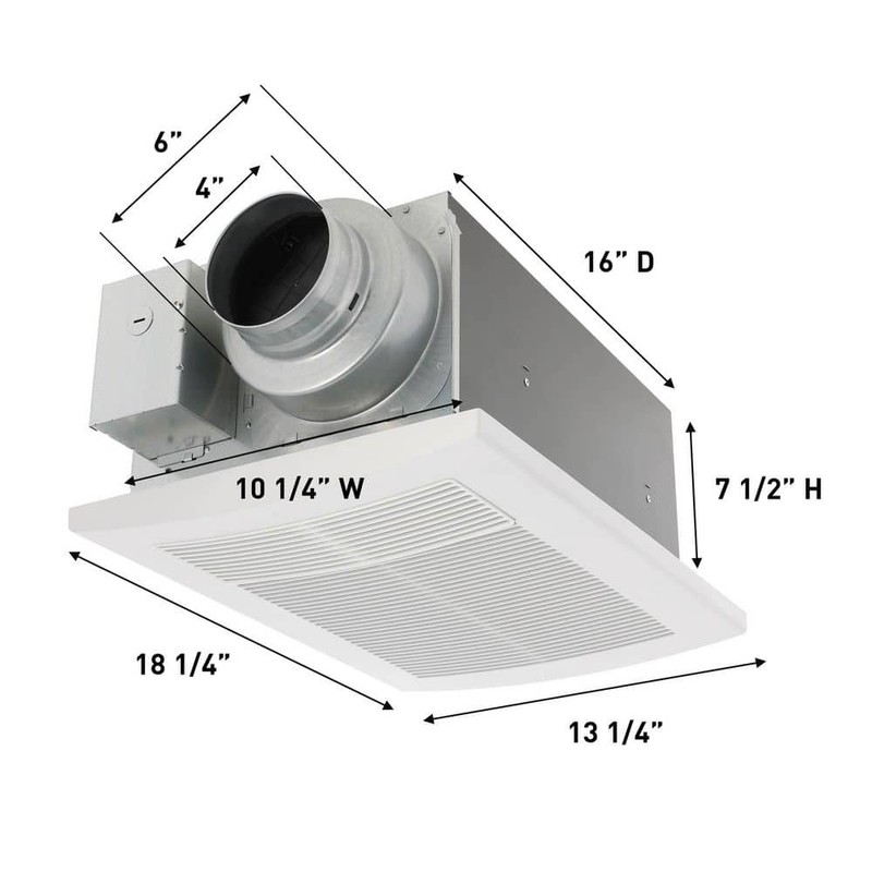 Panasonic Whisper Cozy DC 80/110 CFM Ceiling Exhaust Fan/Heater NO COVER - Image 4