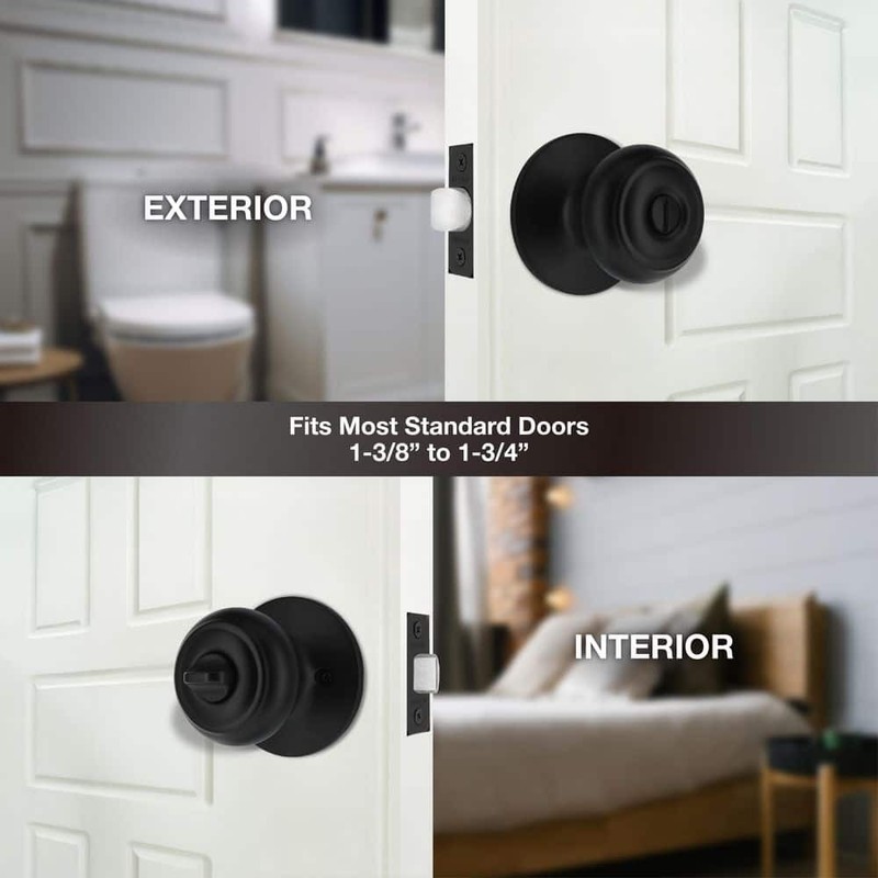 Defiant Hartford Matte Black Bed/Bath Door Knob - Image 3