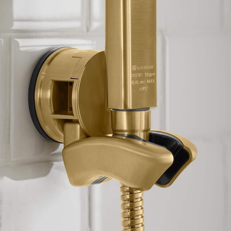 Glacier Bay Modern 1-Spray 7.9 in. Dual Tub Wall Mount Fixed and Handheld - Image 2
