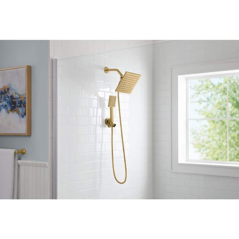 Glacier Bay Modern 1-Spray 7.9 in. Dual Tub Wall Mount Fixed and Handheld - Image 6