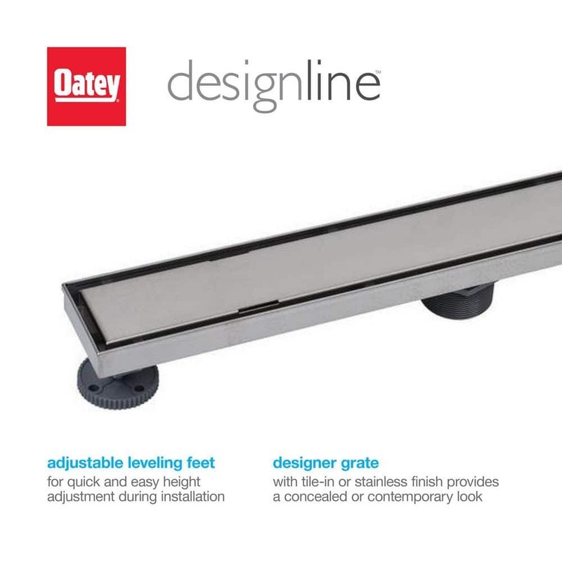 Oatey Designline 32 in. Stainless Steel Linear Shower Drain Tile-In Drain Cover - Image 5