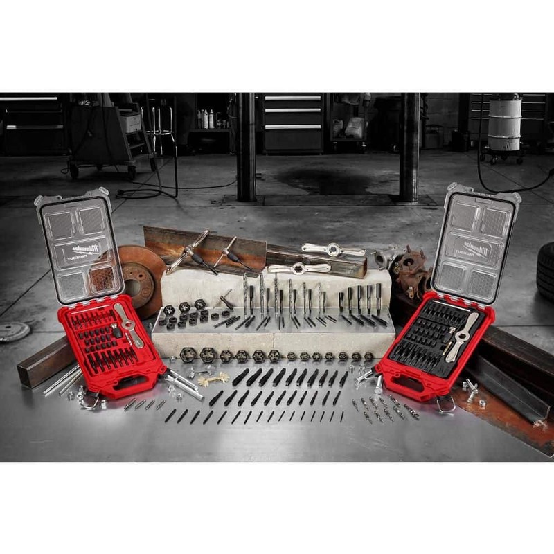 Milwaukee SAE Tap and Die Set w/Hex-LOK 2-in-1 Handle (15-Piece) - Image 10