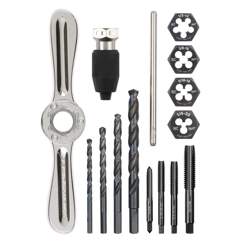 Milwaukee SAE Tap and Die Set w/Hex-LOK 2-in-1 Handle (15-Piece) - Image 11