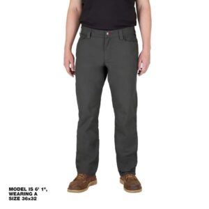 Milwaukee Men's 34 in. x 30 in. Gray Cotton/Polyester Work Pants with 7 Pockets