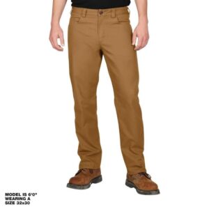 Milwaukee Men's 38 in. x 32 in. Khaki Cotton/Polyester/Spandex Flex Work Pants