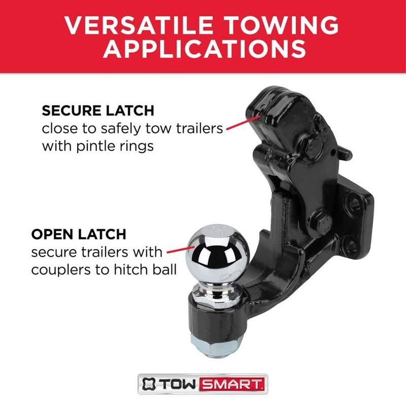 TowSmart Pintle Hook with 2-5/16 in. Hitch Ball, Bolt-on, 16,000 lb. capacity - Image 5