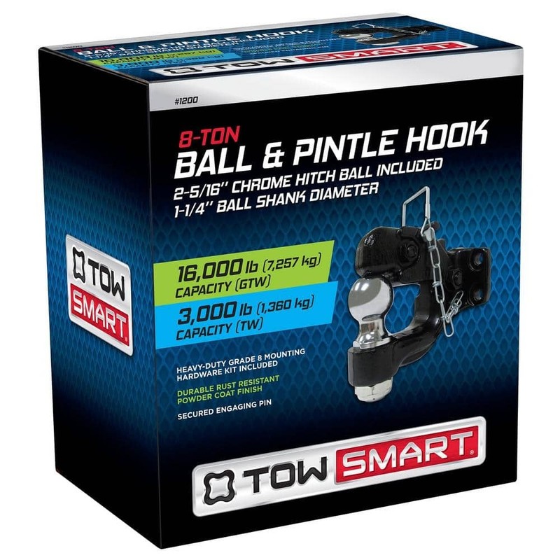 TowSmart Pintle Hook with 2-5/16 in. Hitch Ball, Bolt-on, 16,000 lb. capacity - Image 11
