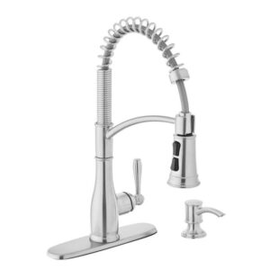 Glacier Bay Mandouri Single Handle Spring Neck Pull Down Sprayer Kitchen Faucet