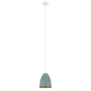 Eglo Sarabia 8 in. W x 9.5 in. H 1-Light Pastel Dark Green Metal Dome Pendant