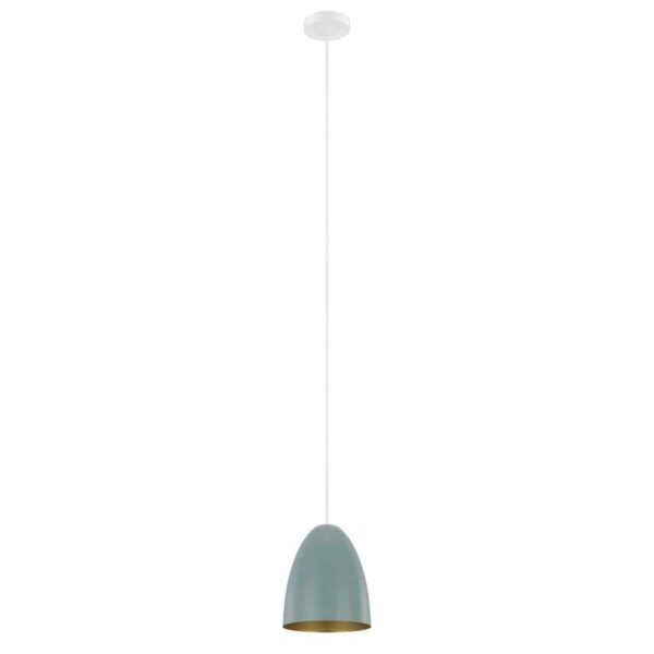 Eglo Sarabia 8 in. W x 9.5 in. H 1-Light Pastel Dark Green Metal Dome Pendant